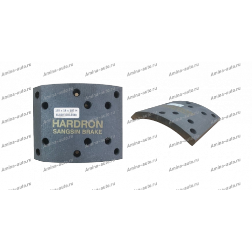 Накладка тормозная передняя (daewoo) 19 мм sb221 (hardron) ширина 155мм