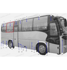 Стекло боковое (6840) RH (4-е) тонир. 54QA1-03107M3