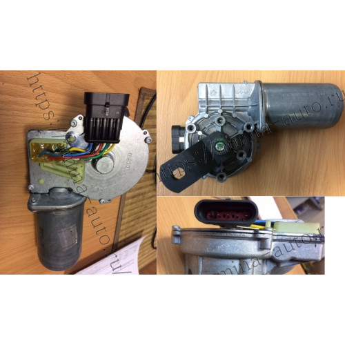 Мотор стеклоочистителя (hnd) 24 v с флажком, фишка 5 контактов в ряд