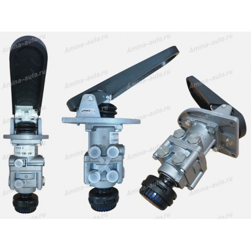 Кран тормозной главный 6 выходов (higer) резьба m16x1,5 -4шт + m12x1,5 -2шт с педалью