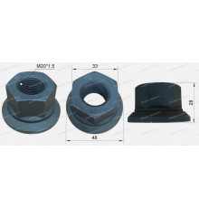 Гайка передней/задней шпильки (Higer) RH (еврогайка) M20x1,5 h=28 ключ 33мм 