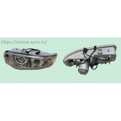 Фара (higer) klq 6129 2019 г., klq 6119 левая 2 фишки (4 конт. +3 конт.)