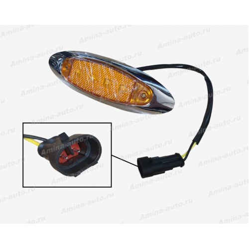 Фонарь габаритов боковой хром (zhongtong) 119*37 led 