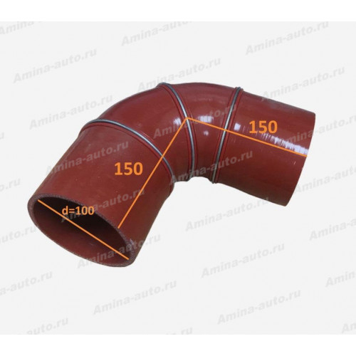 Патрубок интеркулера (yutong) №3 d=100 l=150*150 Г-образный 