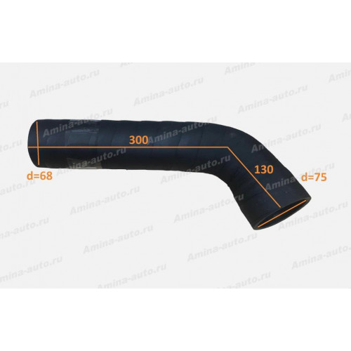 Патрубок (d6cb) сис. охлаждения Г-образ. 130/300 на помпу d=75/d=65