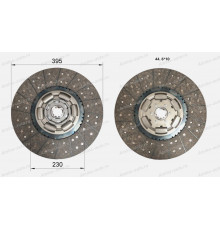 Диск сцепления D=395 мм. D395х10Zх44,6 усиленный