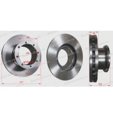 Диск тормозной передний (Higer) 8 отв.  D=377 h=129 T=45