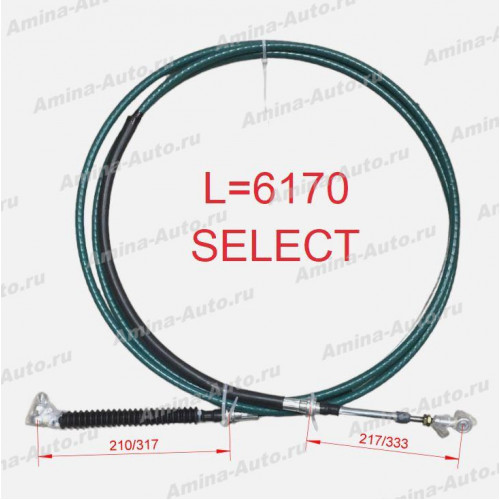 Трос КПП (kinglong) l=6170 select  (2шт. на автобусе стоит) черный