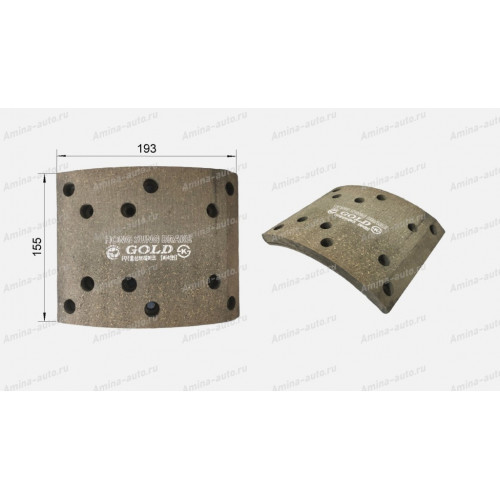 Накладка тормозная передняя (daewoo) 19 мм sb221 ширина 155мм (gold)