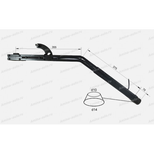 Поводок стеклоочистителя (zhongtong) d=10 lh плоский