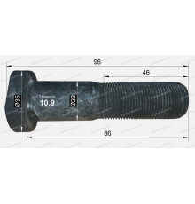 Шпилька задняя (Yutong) L=86, d=23, резьба М22х1.5