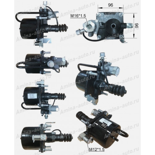 ПГУ сцепления d105/22,2 короткое 96*96 (длина бачка 80мм) m12x1,5/m16x1,5